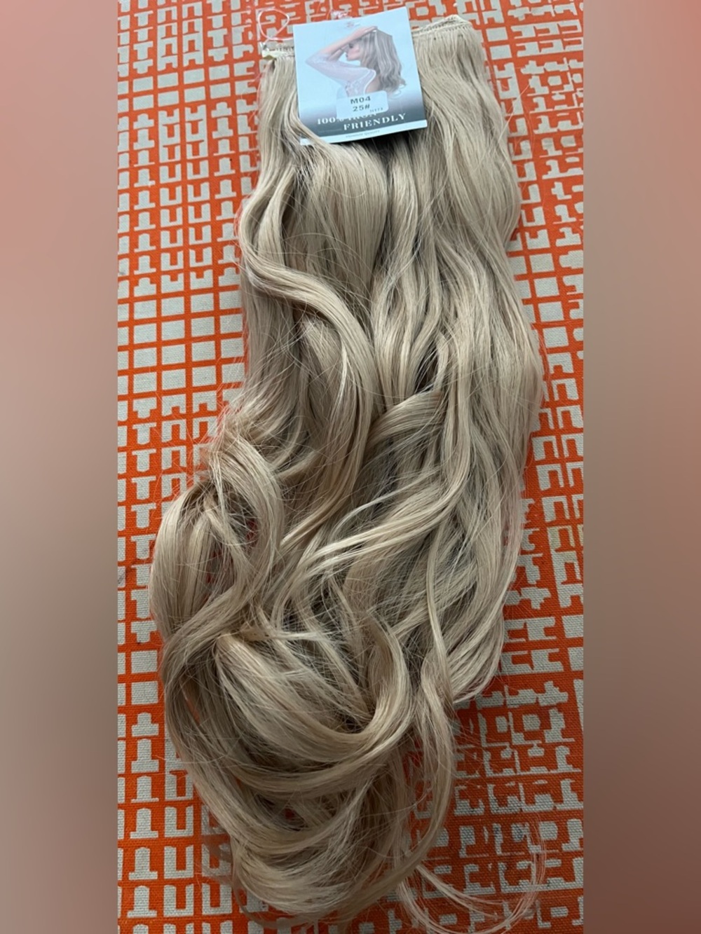 Blonde Wavy Clip-In Hair Extension - Natural Light Blonde